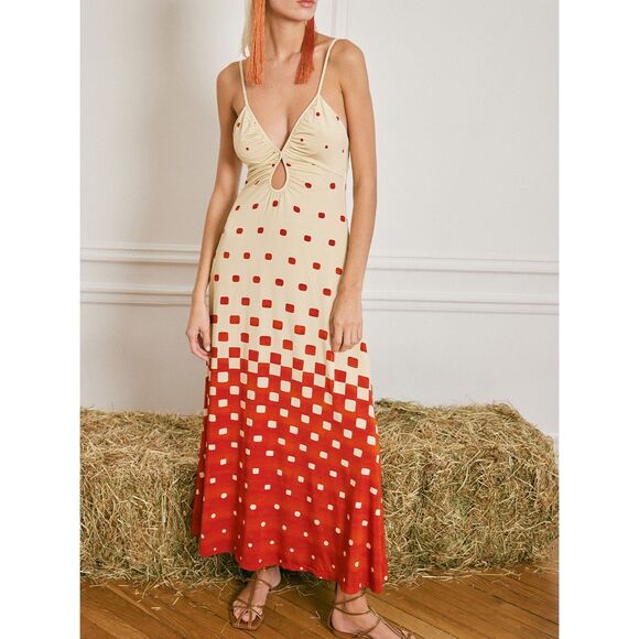 NWT  Johanna Ortiz Rhythmn Oasis Gradient Keyhole Maxi Dress Size 10 $1450 - Picture 2 of 10